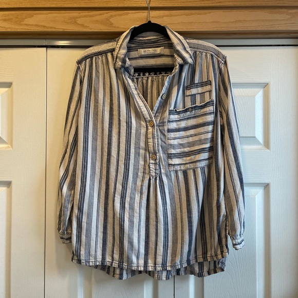 Free People We The Free Striped Button down - Picture 3 of 4